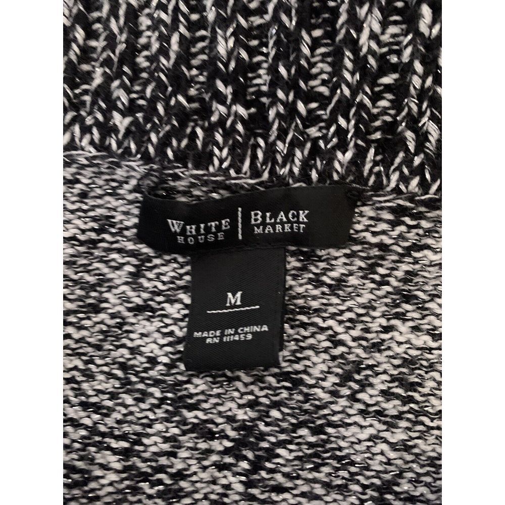 White House Black‎ Market Sweater Medium Wool Blend Pullover Metallic Cowl Neck - Picture 6 of 12